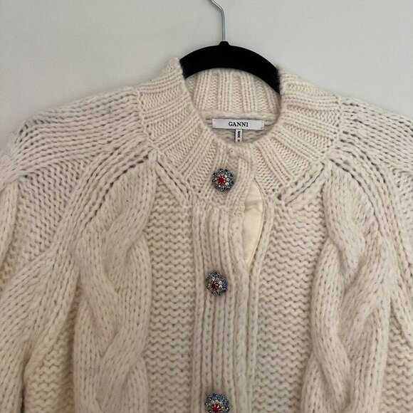 Ganni Crystal-embellished Button Cardigan Sweater - Picture 8 of 9
